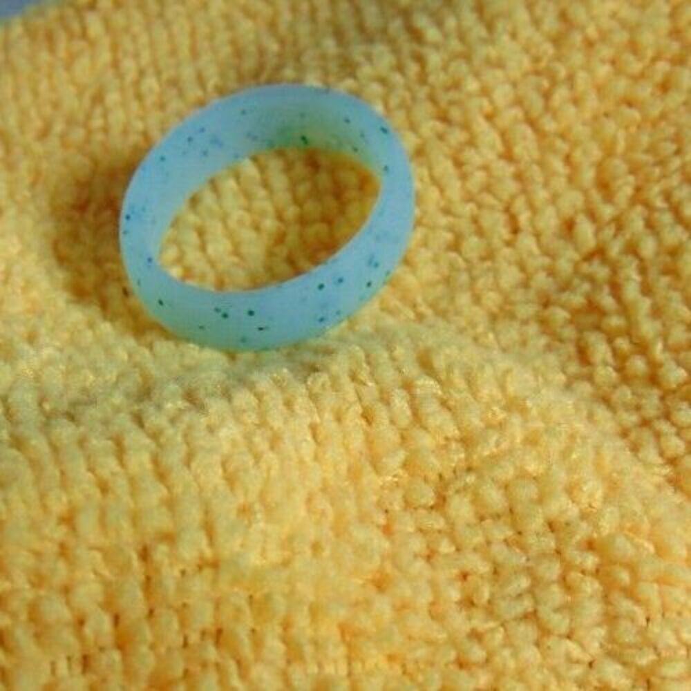 1PC Silicone Teal glitter Ring Band Rubber Wedding Bands for Women - 5.5 mm Wide